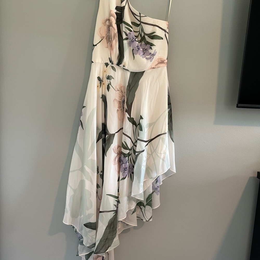 Floral Asymmetrical One-Shoulder Dress